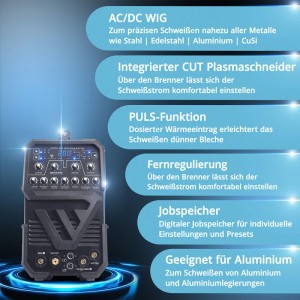STAHLWERK Schweißgerät AC/DC WIG 200 Puls CUT ST 200 A