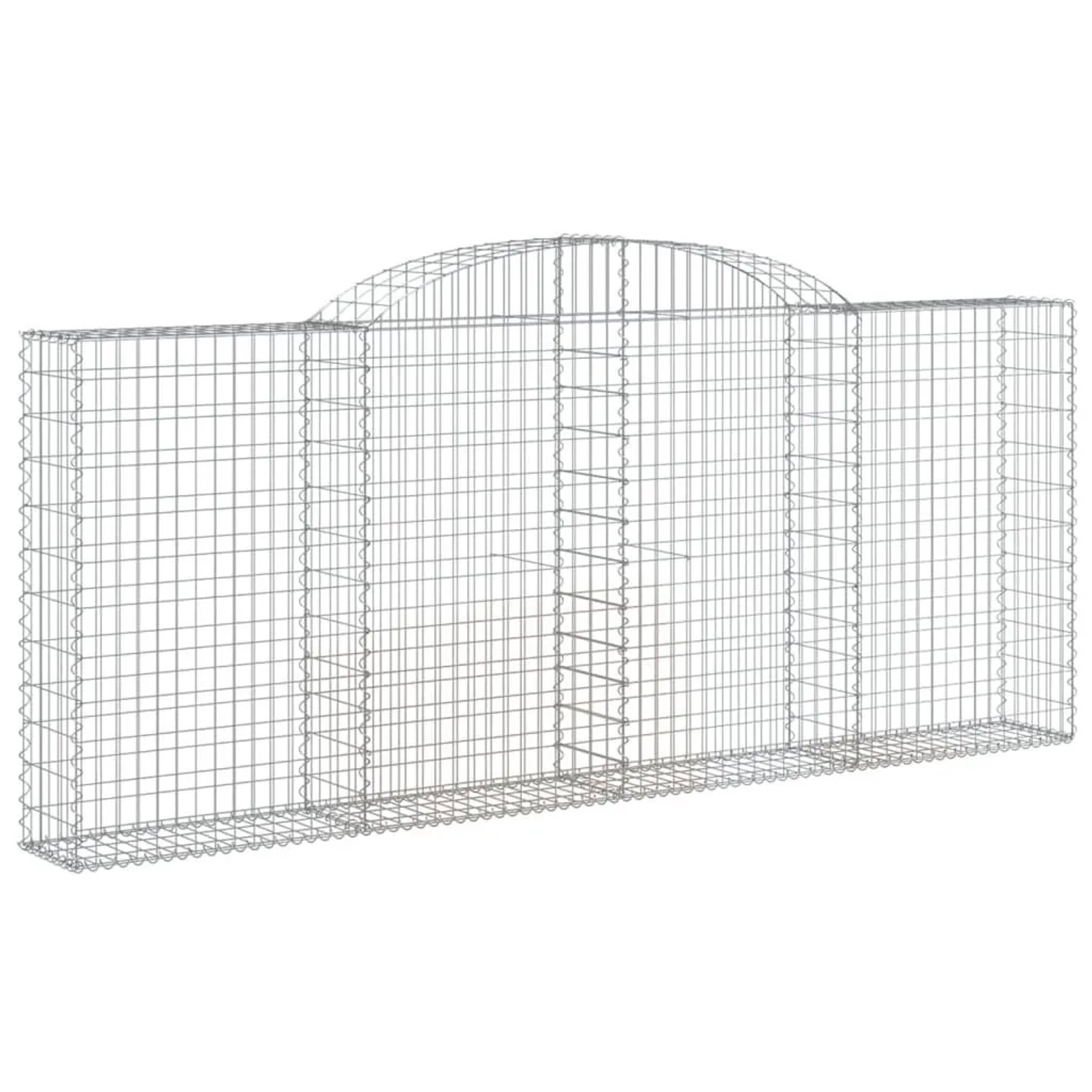 vidaXL Gabionen mit Hochbogen 2 Stk 300x30x120/140cm Verzinktes Eisen 3146539