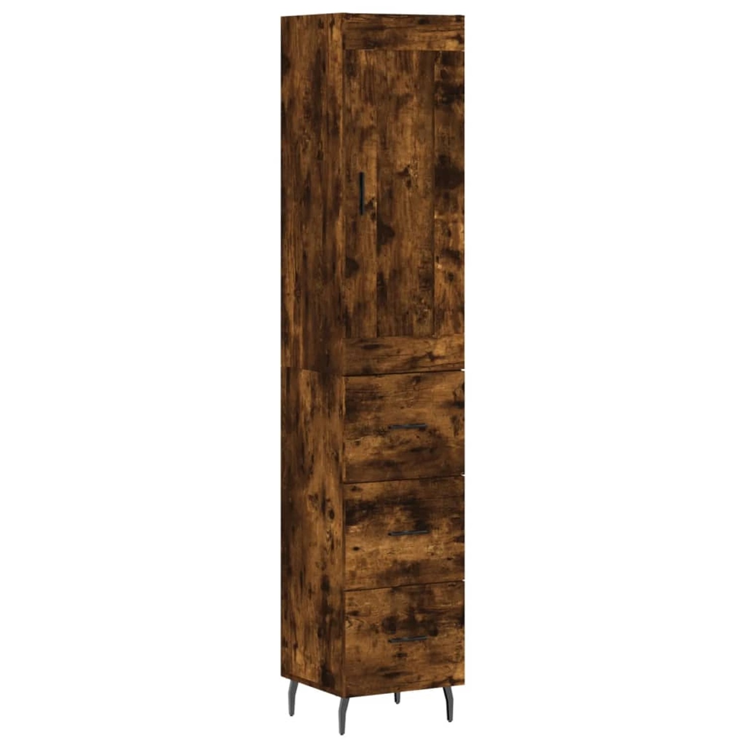 vidaXL Highboard Räuchereiche 34,5x34x180 cm Holzwerkstoff 3200214 günstig online kaufen