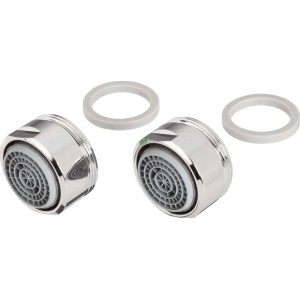 2er-Set verchromte Strahlregler M24 Cascade SLC AC PCA für Mischdüsen.