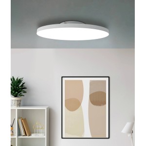 Weiße, runde Eglo LED-Deckenleuchte Turcona-Z mit RGB/CCT Funktion, Durchmesser 60 cm.