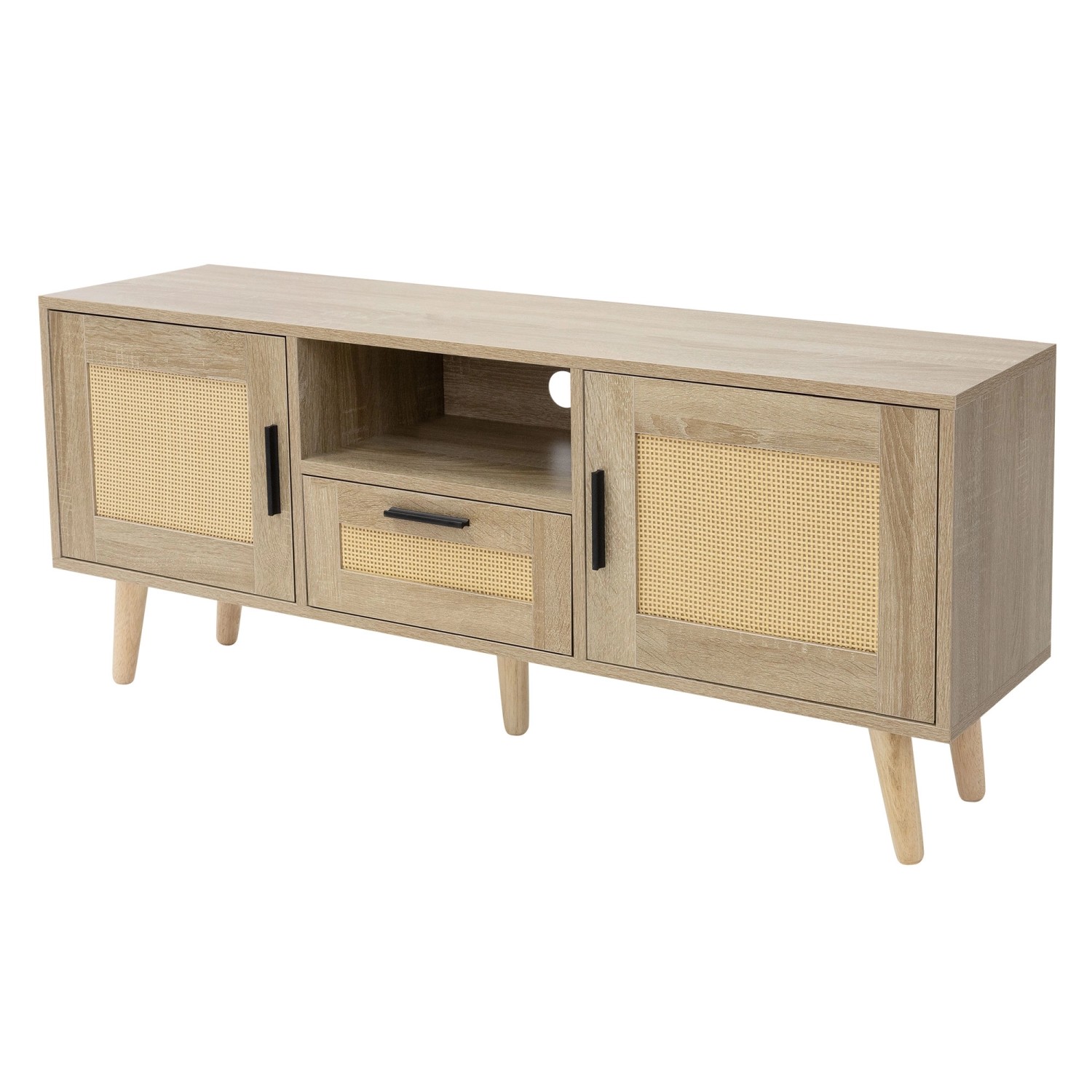 ML-Design TV-Schrank 120x50,5x30 cm Eiche Optik Fernseher bis 55 Zoll günstig online kaufen