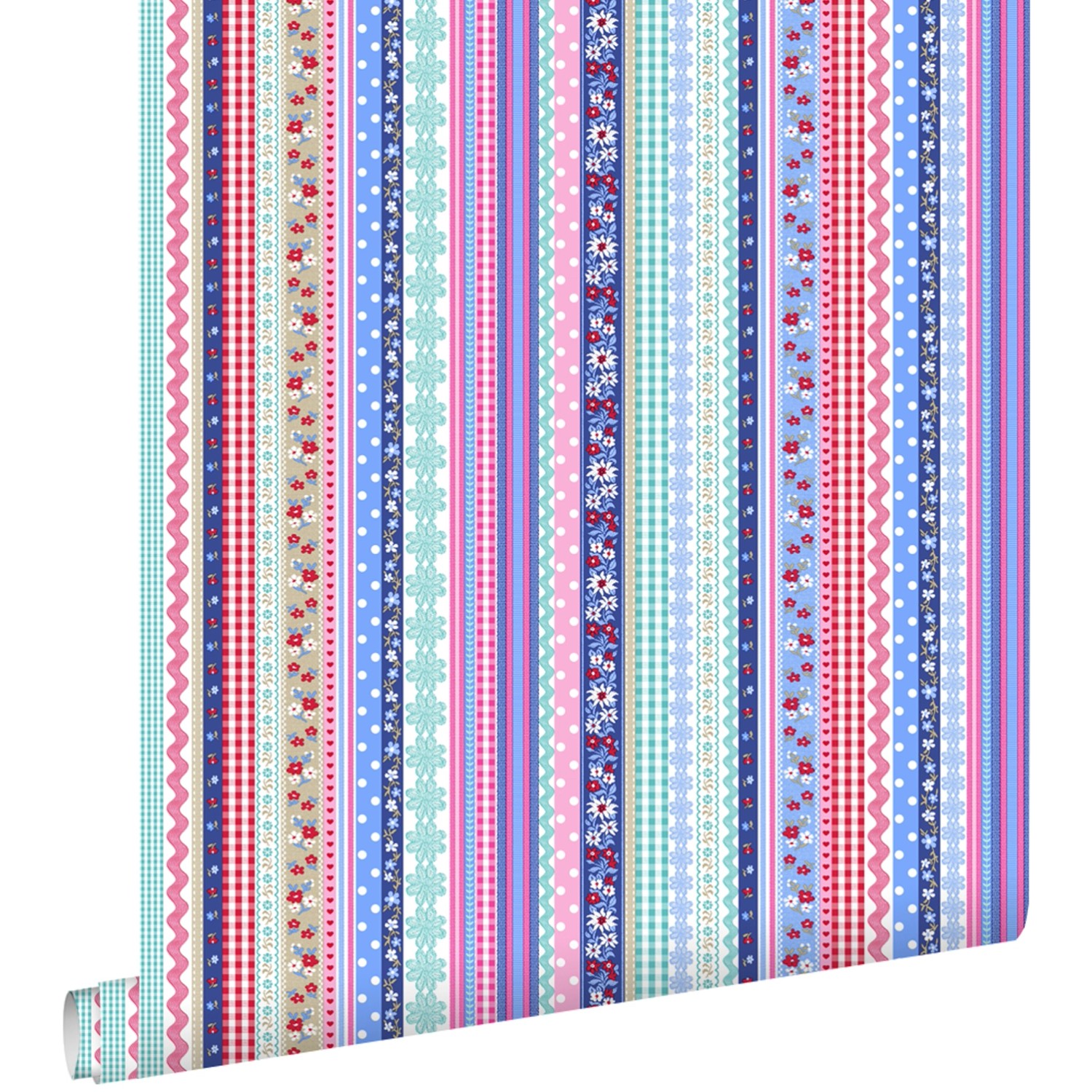 ESTAhome Tapete Schleifen Hellblau und Rosa 53 cm x 10.05 m günstig online kaufen