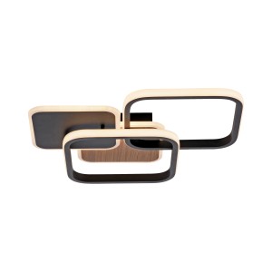 Moderne LED-Deckenleuchte Sevent mit Holzdekor, 8,7x39,4 cm, für Wandmontage.