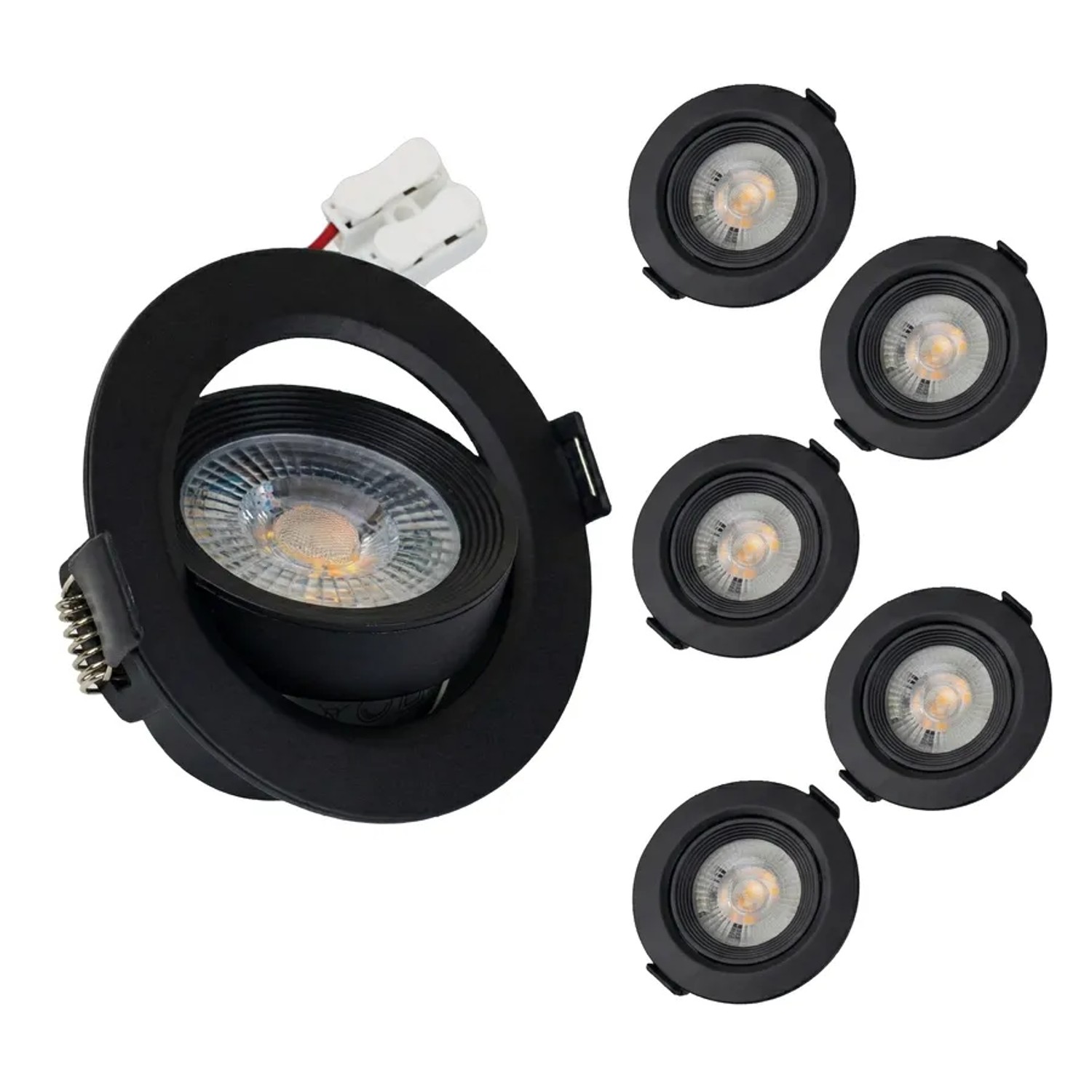 LUXULA 6er-Set LED Einbauspot Ø 75 mm Dimmbar CCT Farbwahl Einbaustrahler 5 günstig online kaufen