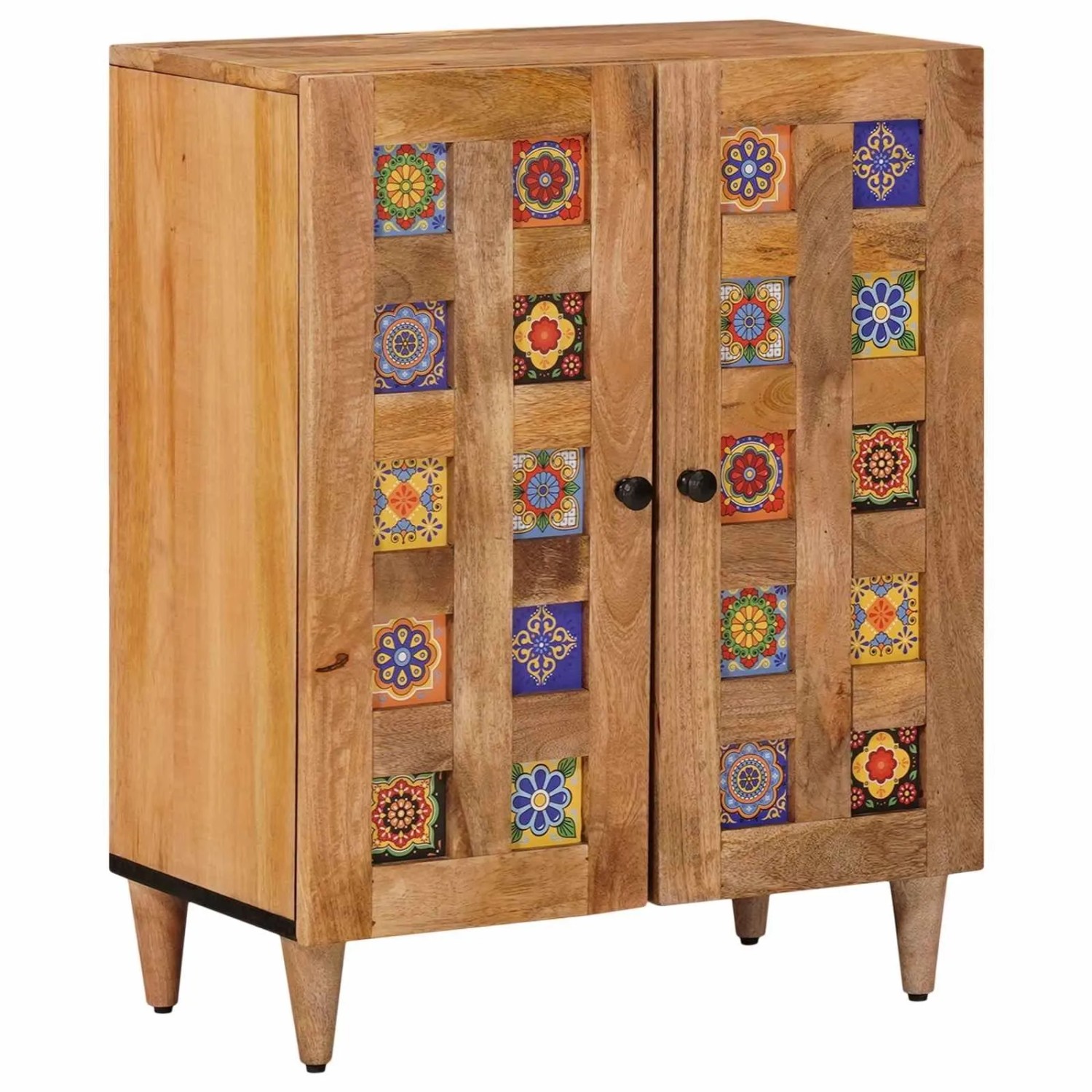 vidaXL Sideboard Natur 60 x 33,5 x 75 cm Massivholz Mango 4018262