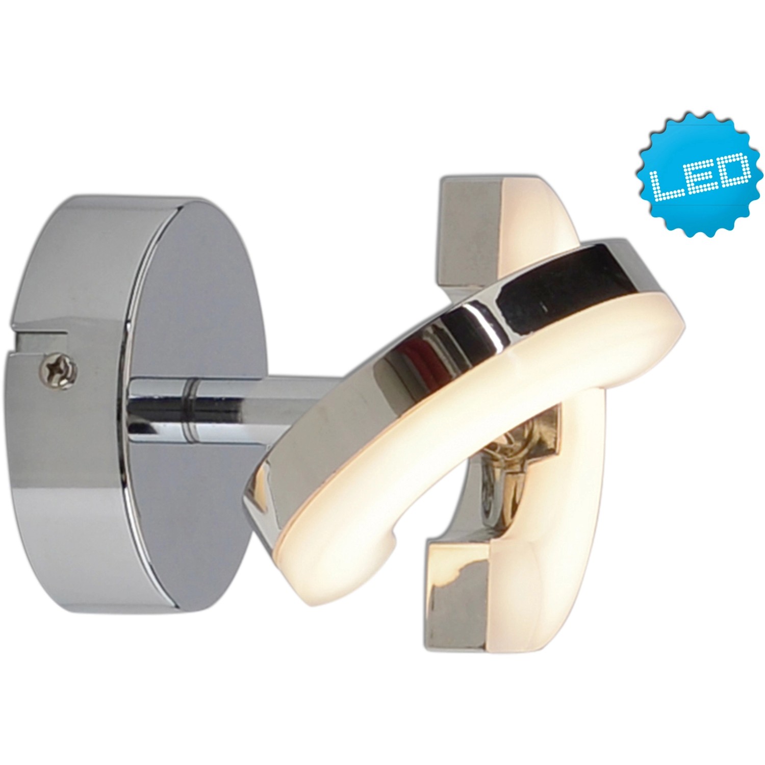 Näve LED-Spot Luna, 1-flammig, Chrom, verstellbar für Wand und Decke.