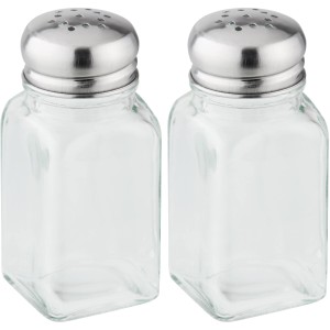 FACKELMANN Bistro Salz- und Pfefferstreuer Set mit Glasbehälter und Edelstahl-Deckel.