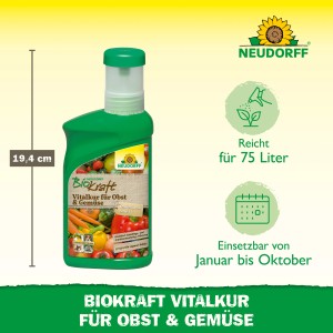 Neudorff Biokraft Vitalkur für Obst und Gemüse, 300ml Flasche. Pflanzenstärkungsmittel für gesunde Pflanzen.
