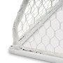 Detailaufnahme: Weißes Exit Scala Aluminium Fußballtor (120x80cm) mit Netz.