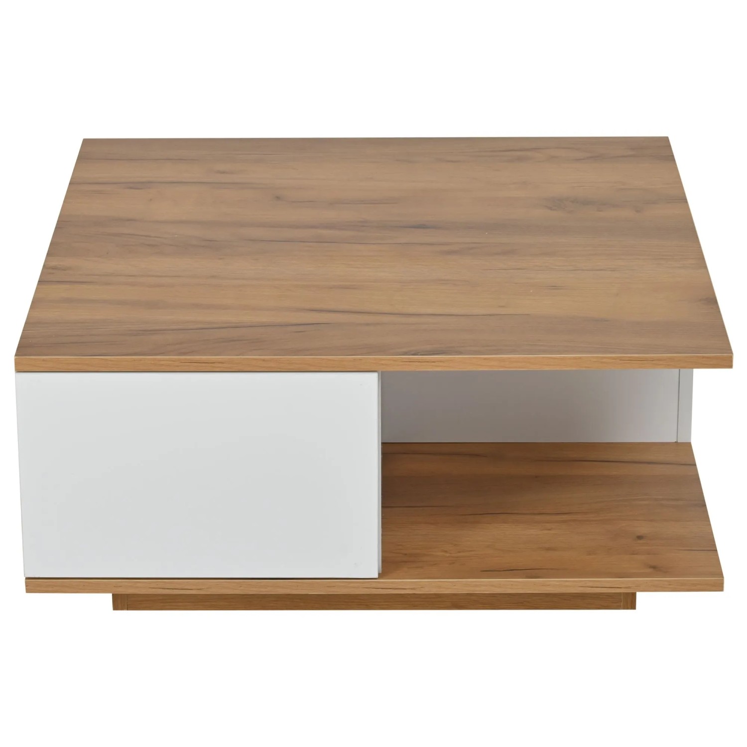ModernLuxe Couchtisch Hochglanz mit 3 Schubladen Spanplatte Weiß