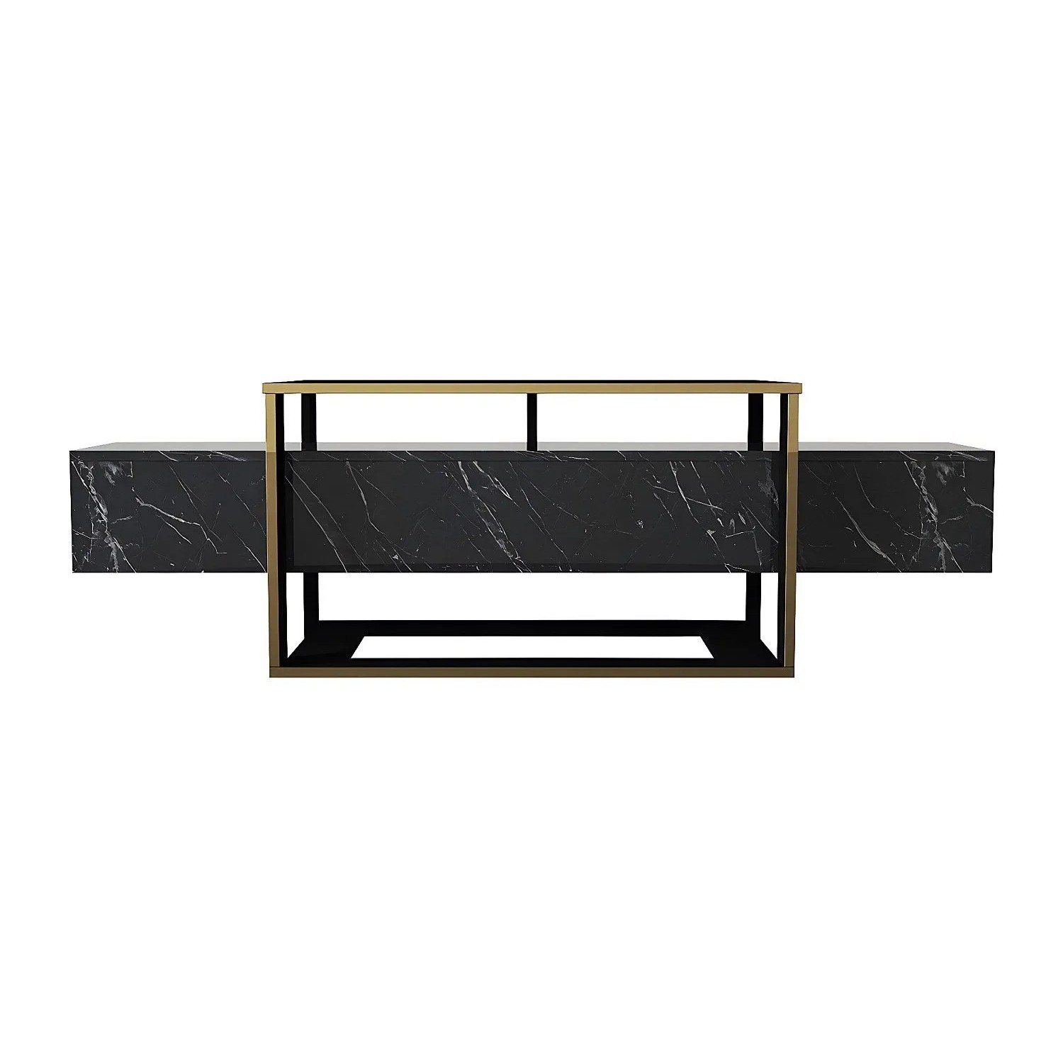 Vente-unique Tv-Board Comebi Schwarz 160 cm