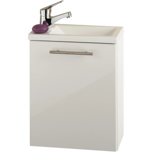 Posseik Badmöbel-Set Alexo, 2-teilig, weiß, mit Waschbecken und Unterschrank für das Gäste-WC.