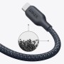 Anker USB-C Kabel 544 aus Bio-Nylon, 180cm, Nahaufnahme des USB-C Steckers und der Materialstruktur.