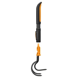 Fiskars Kleingrubber mit Handgriff, OneClick Kombisystem, orange-schwarz.