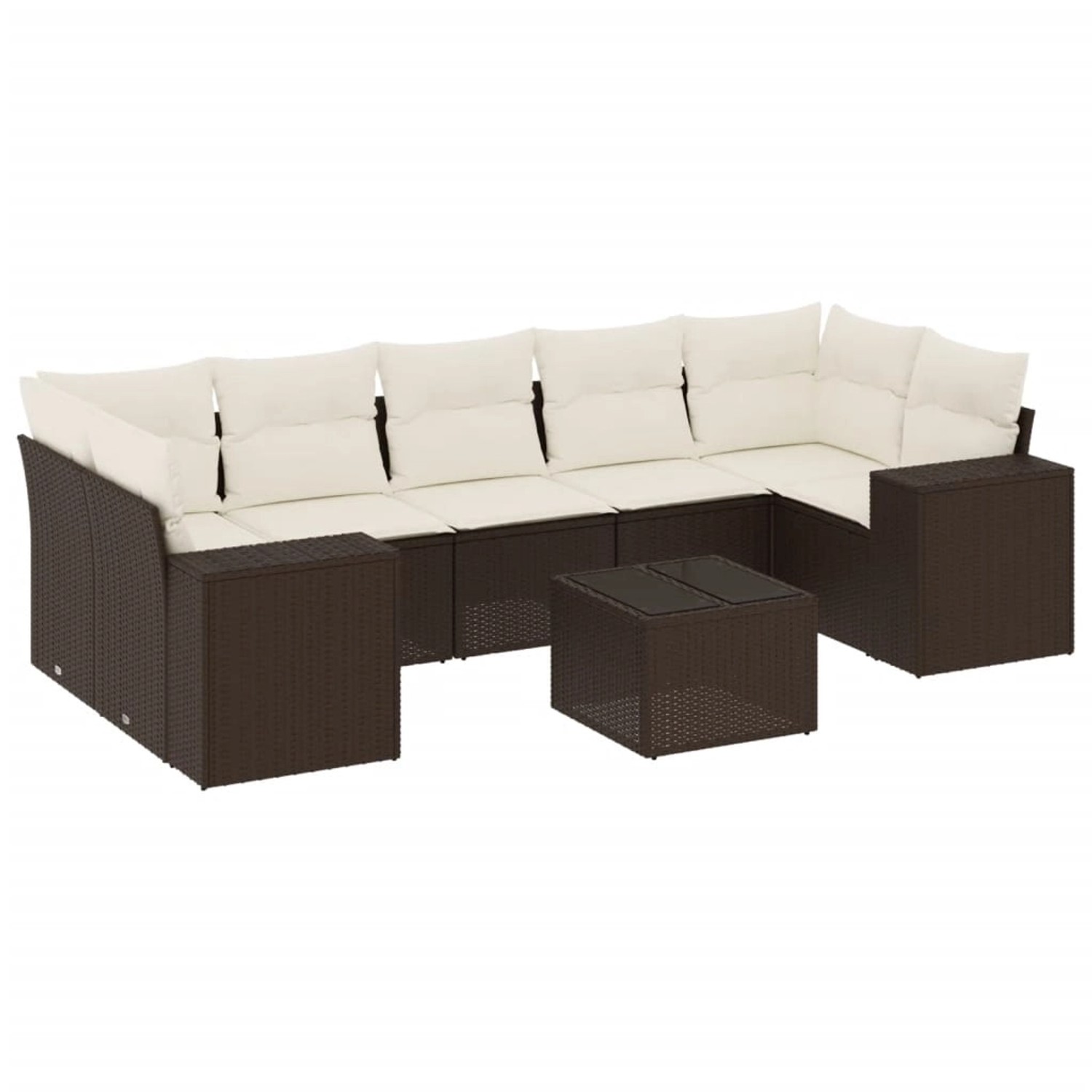 vidaXL 8-Tlg Garten-Sofagarnitur mit Kissen Braun Poly Rattan 3254680 günstig online kaufen