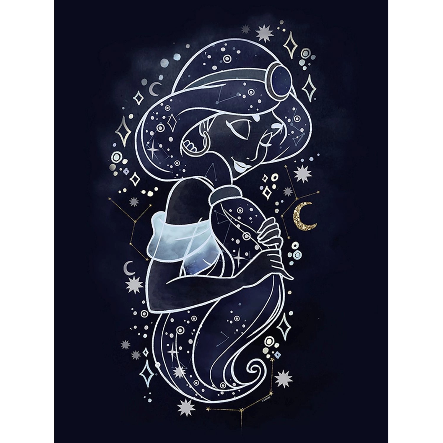 Thumbnail - Disney Poster Jasmin Alladin Dunkelblau 30 x 40 cm 611707
