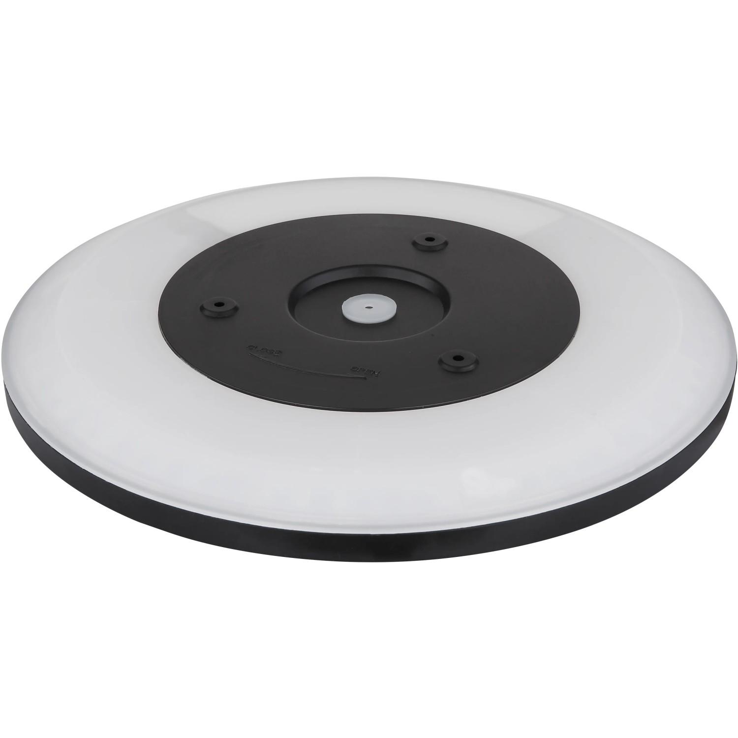 Schwarze, dimmbare LED-Deckenleuchte Sapana mit RGB-Farbwechsler und Fernbedienung.