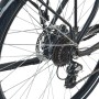 Detailaufnahme Hinterrad, Kassette und Schaltwerk des schwarzen Prophete Trekking E-Bike Entdecker 2.0.