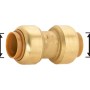 Steck-Muffe aus Messing, Ø 15 mm, für Heizung und Wasserinstallation.