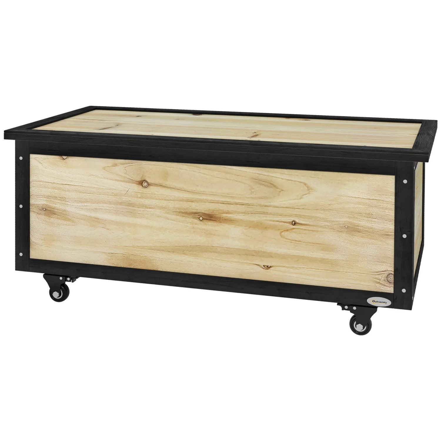 Outsunny Gartenbox mit Rollen Wetterbeständige Aufbewahrungskiste 121L