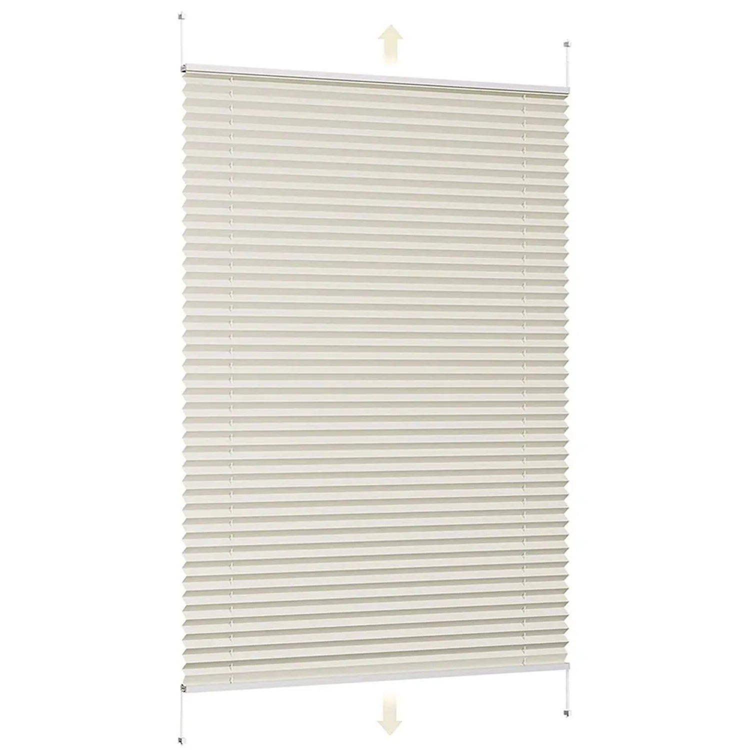 Sekey Plissee Faltrollo Klemmfix ohne Bohren Beige 65x130cm