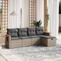 Graue 5-tlg. vidaXL Garten-Sofagarnitur aus Polyrattan mit Kissen für Terrasse & Garten.