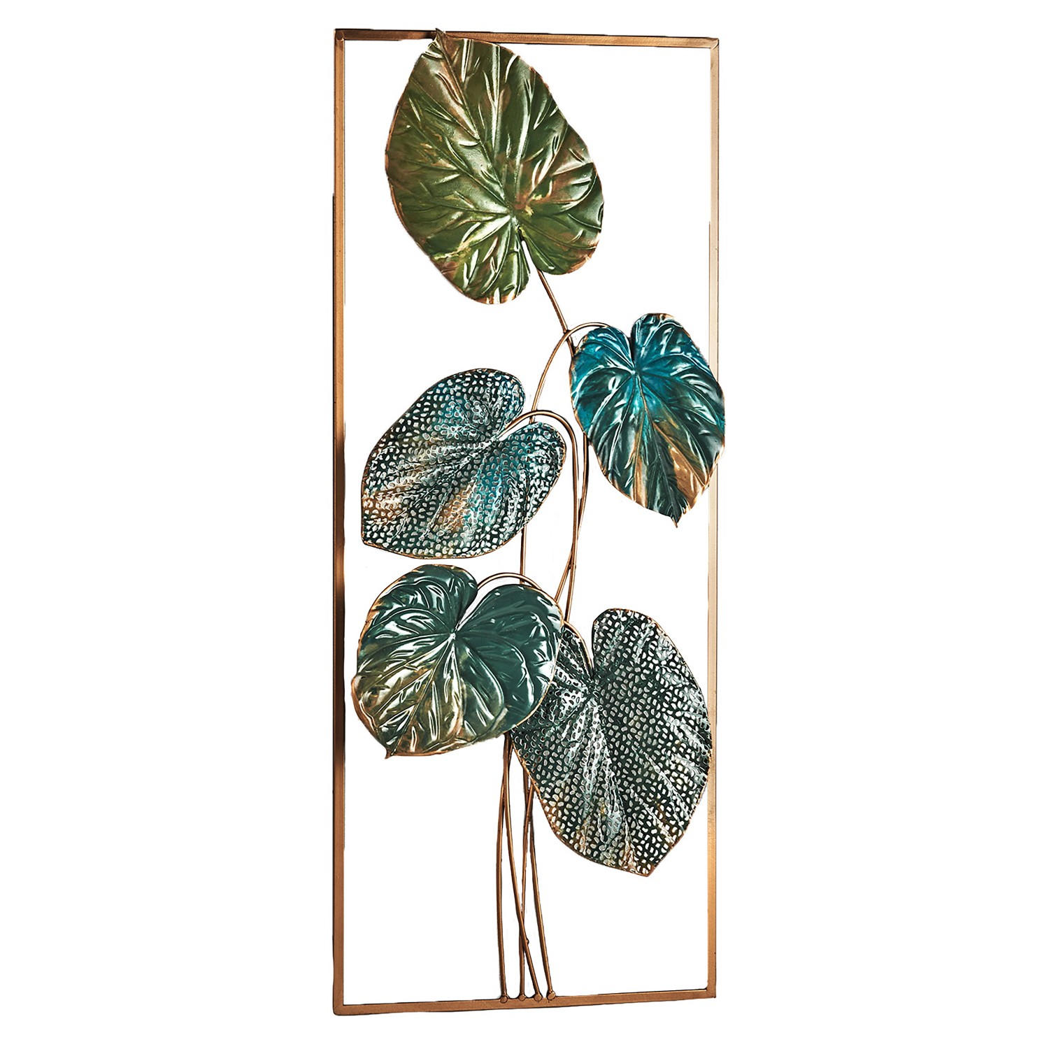 Kobolo Wandbild Wanddeko Metallbild SORAS Metall Grün Gold günstig online kaufen