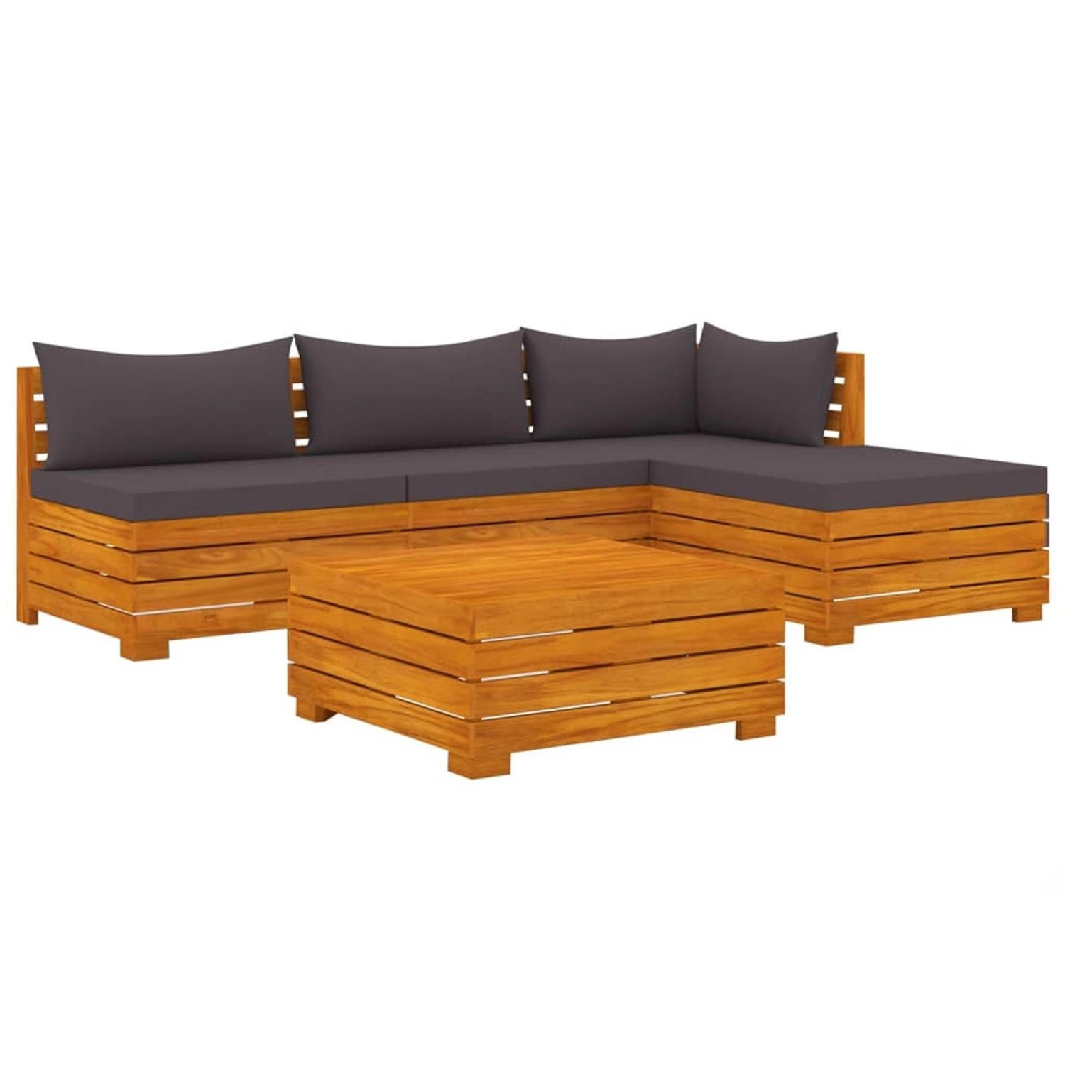 vidaXL 5-tlg Garten-Lounge-Set mit Kissen Massivholz Akazie Modell 6 günstig online kaufen