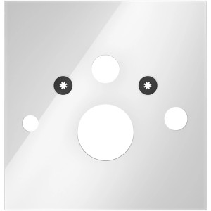 Weiße Tecelux WC-Glasplatte für Dusch-WC Toto/Geberit mit Aussparungen.