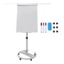 Relaxdays Flipchart Whiteboard Aluminium Weiß Magnetisch Abwischbar Höhenverstellbar Mit 2 Armen 100 cm x 70 cm 10,1 kg