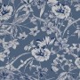Laura Ashley Vliestapete Summerhill Midnight Blue mit floralem Muster.