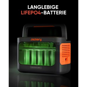 Jackery Powerstation Explorer 300 Plus mit langlebiger LiFePO4-Batterie.