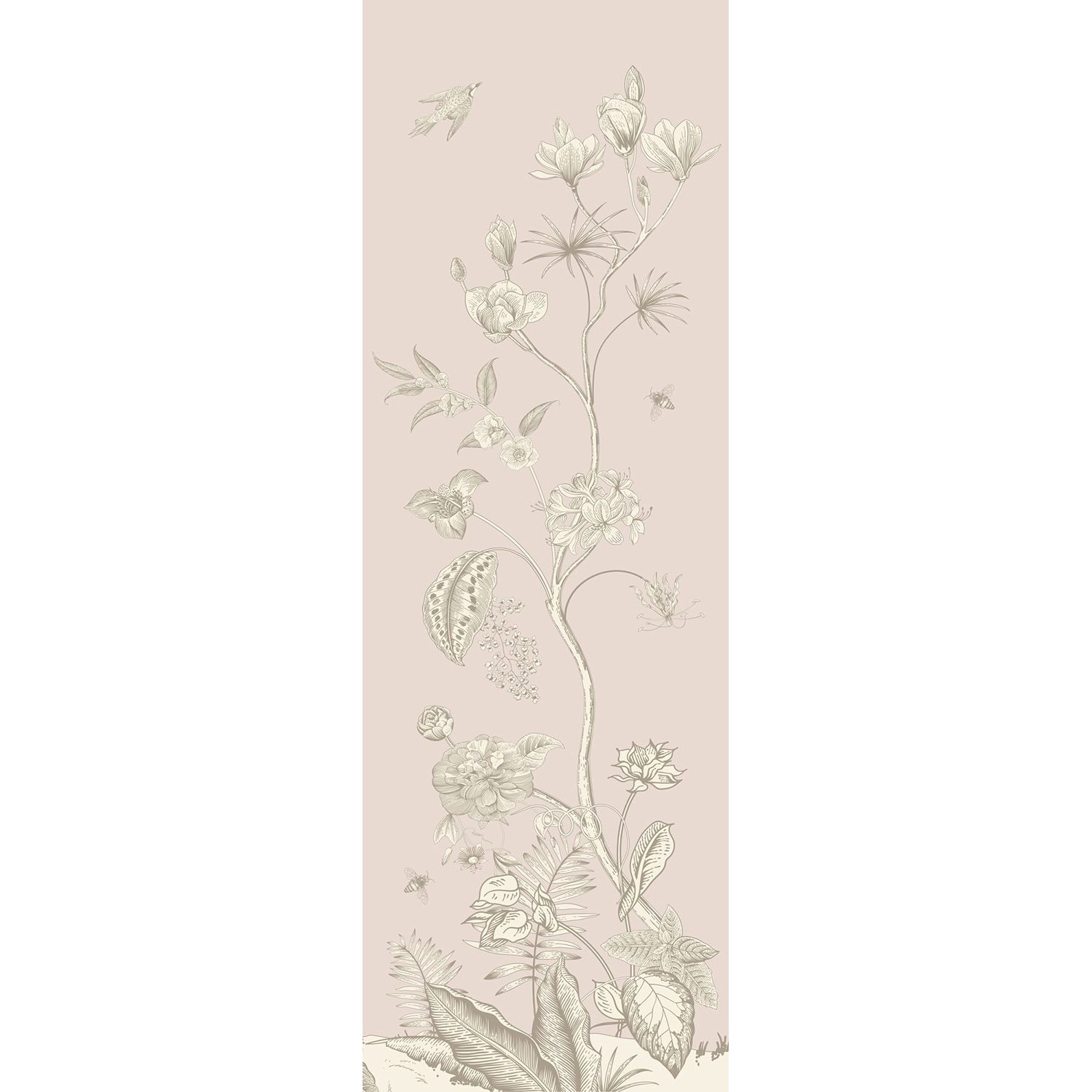 Sanders & Sanders Poster Blumenmuster Beige 2,7 x 0,9 m 601261 günstig online kaufen