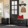 SoBuy Schuhkipper FSR82-L-SCH mit Sitzkissen, schwarz, im Flur.
