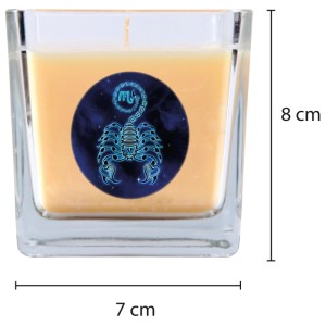 HS Candle Duftkerze Sternzeichen Skorpion Vanille im Glas, 50 Stunden Brenndauer.