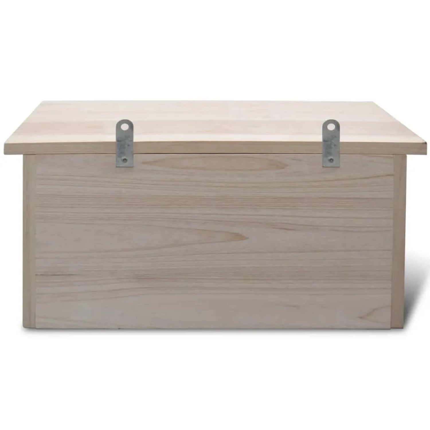 VidaXL Spatzen-Nistkasten aus Holz, naturbelassen, mit drei Kammern und Metallaufhängung.