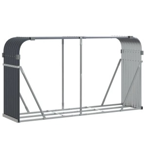 VidaXL Kaminholzunterstand, anthrazitfarben, 180x45x100 cm, aus verzinktem Stahl.