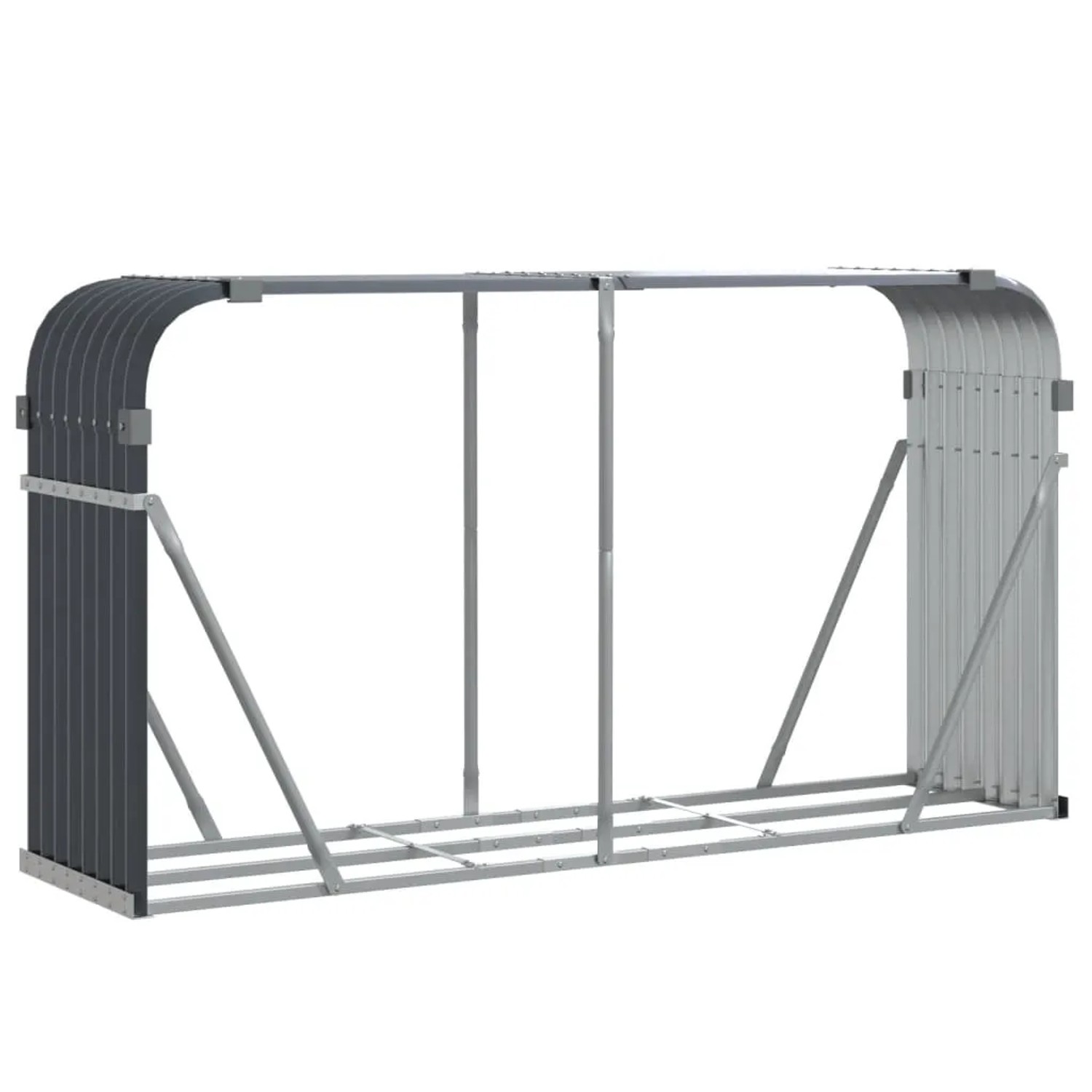 VidaXL Kaminholzunterstand, anthrazitfarben, 180x45x100 cm, aus verzinktem Stahl.