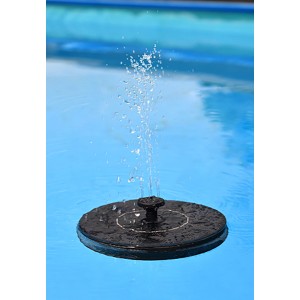 Heissner Solar-Teichpumpen-Set, schwimmende Solarinsel mit Wasserspiel im Teich.