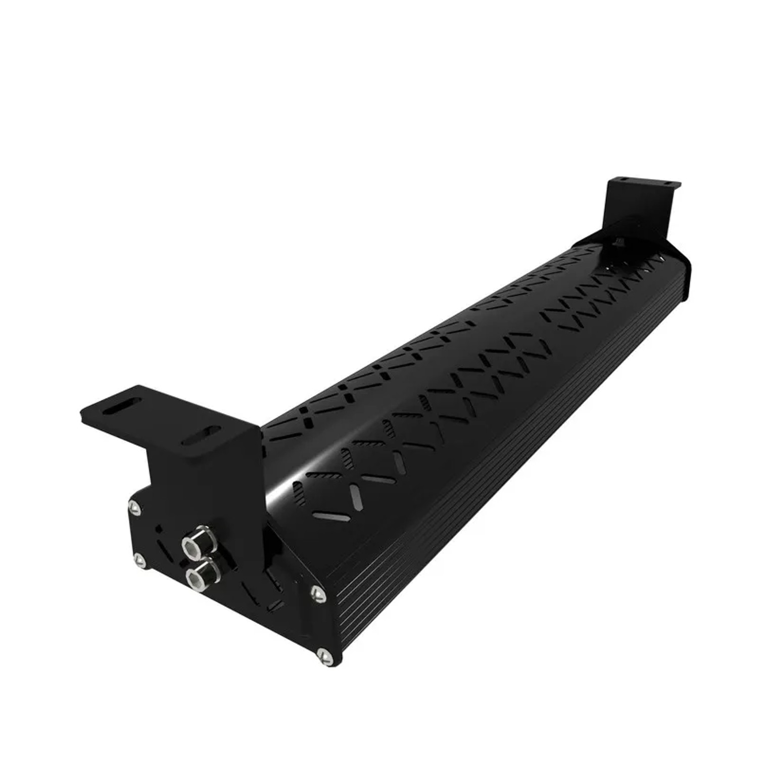Schwarze LUXULA LED Hallenleuchte, 100W Linear Highbay Strahler für Industrie & Gewerbe.
