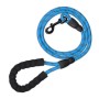 Blaue, reflektierende Hundeleine aus Nylon mit gepolsterter Handschlaufe, 150 cm lang.