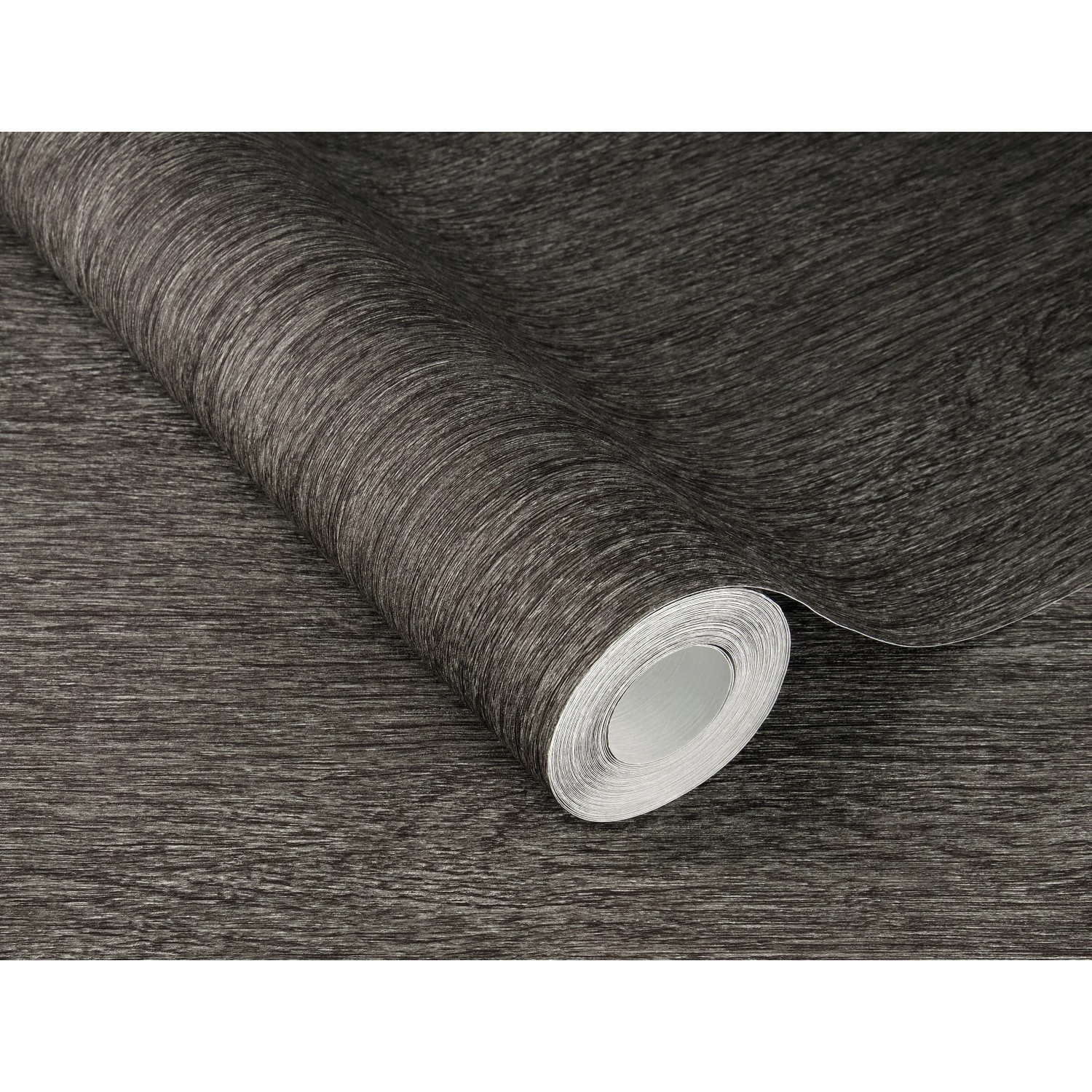 Schöner Wohnen Vliestapete in Schwarz mit Holzoptik, Rollenmaß 0,53x10,05m.