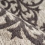 Detailansicht: Grauer Kurzflor Teppich im Vintage Look mit orientalischem Muster.