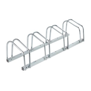 Relaxdays Fahrradständer Stahl Silber Verstellbar für 4 Fahrräder 27 cm x 100 cm x 33 cm 4,1 kg