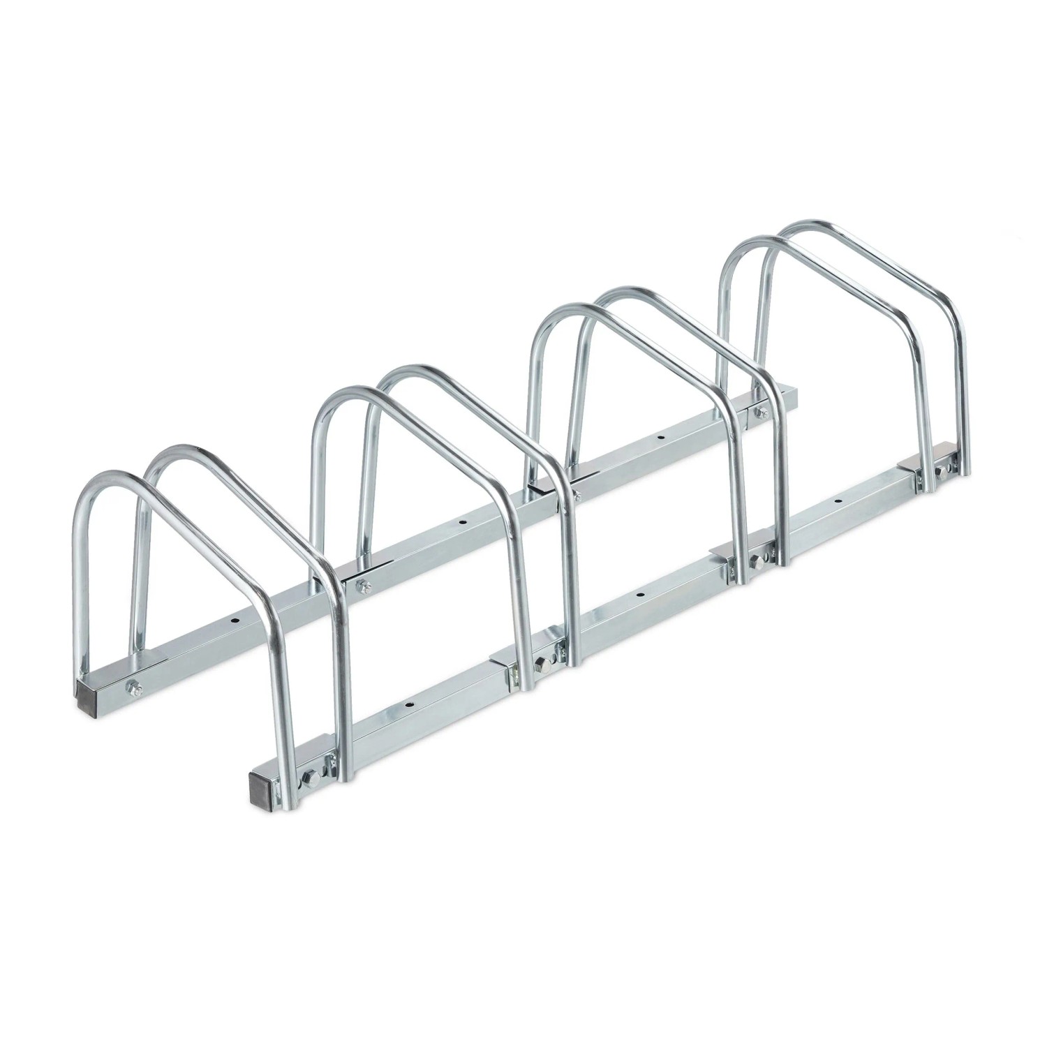 Relaxdays Fahrradständer Stahl Silber Verstellbar für 4 Fahrräder 27 cm x 100 cm x 33 cm 4,1 kg