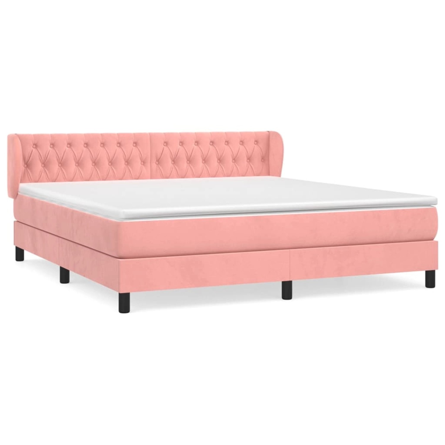 vidaXL Boxspringbett mit Matratze Rosa 180x200 cm Samt1383196 günstig online kaufen