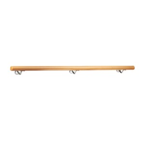Relaxdays Handlauf Buche mit Edelstahlhaltern 150 cm Durchmesser 42 mm