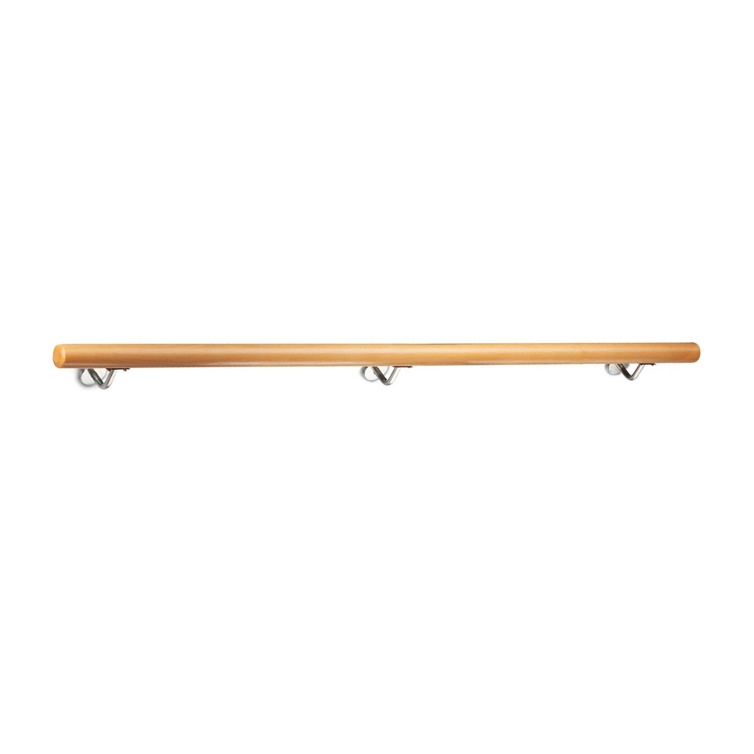 Relaxdays Handlauf Buche mit Edelstahlhaltern 150 cm Durchmesser 42 mm