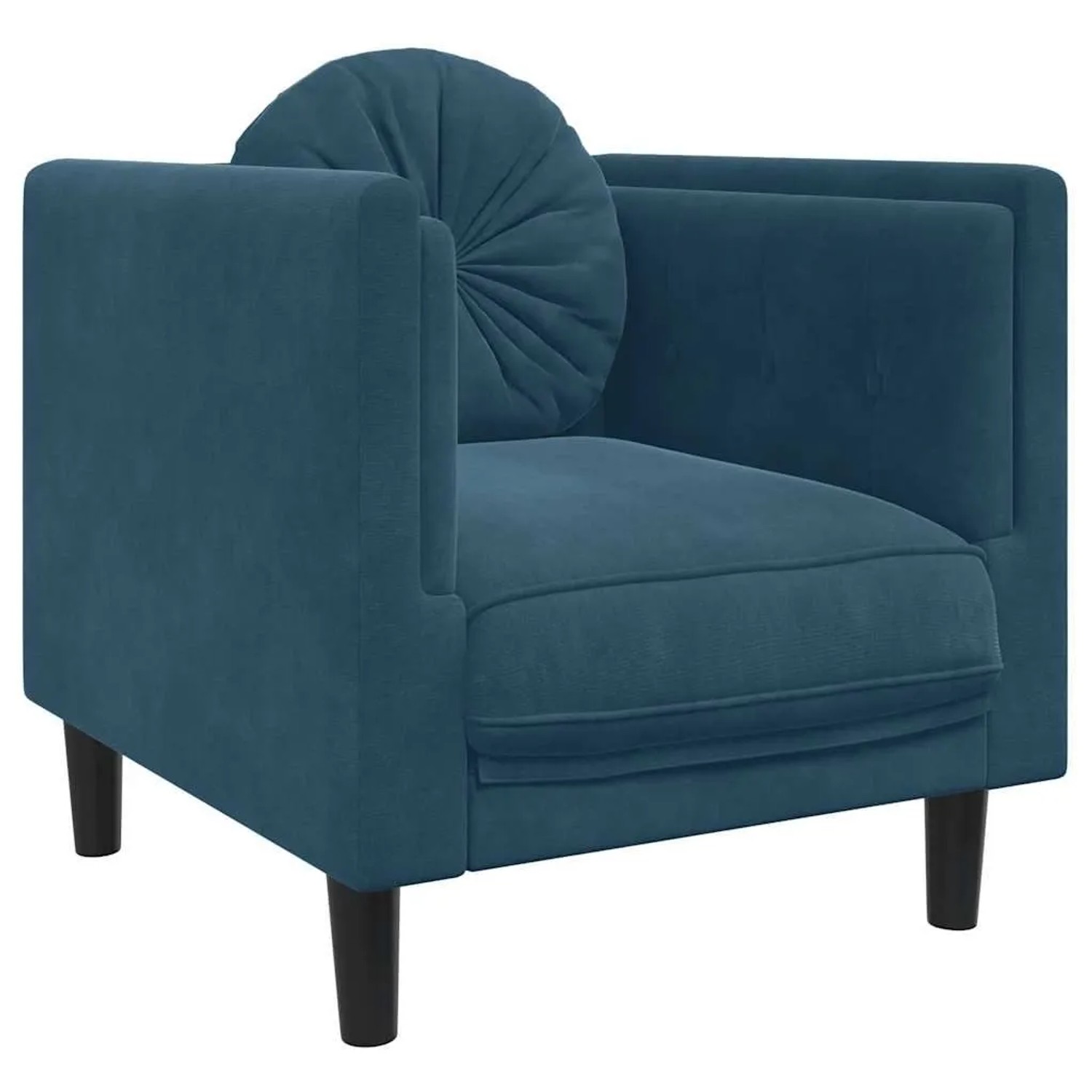 vidaXL Sessel mit Kissen Blau Samt 372630